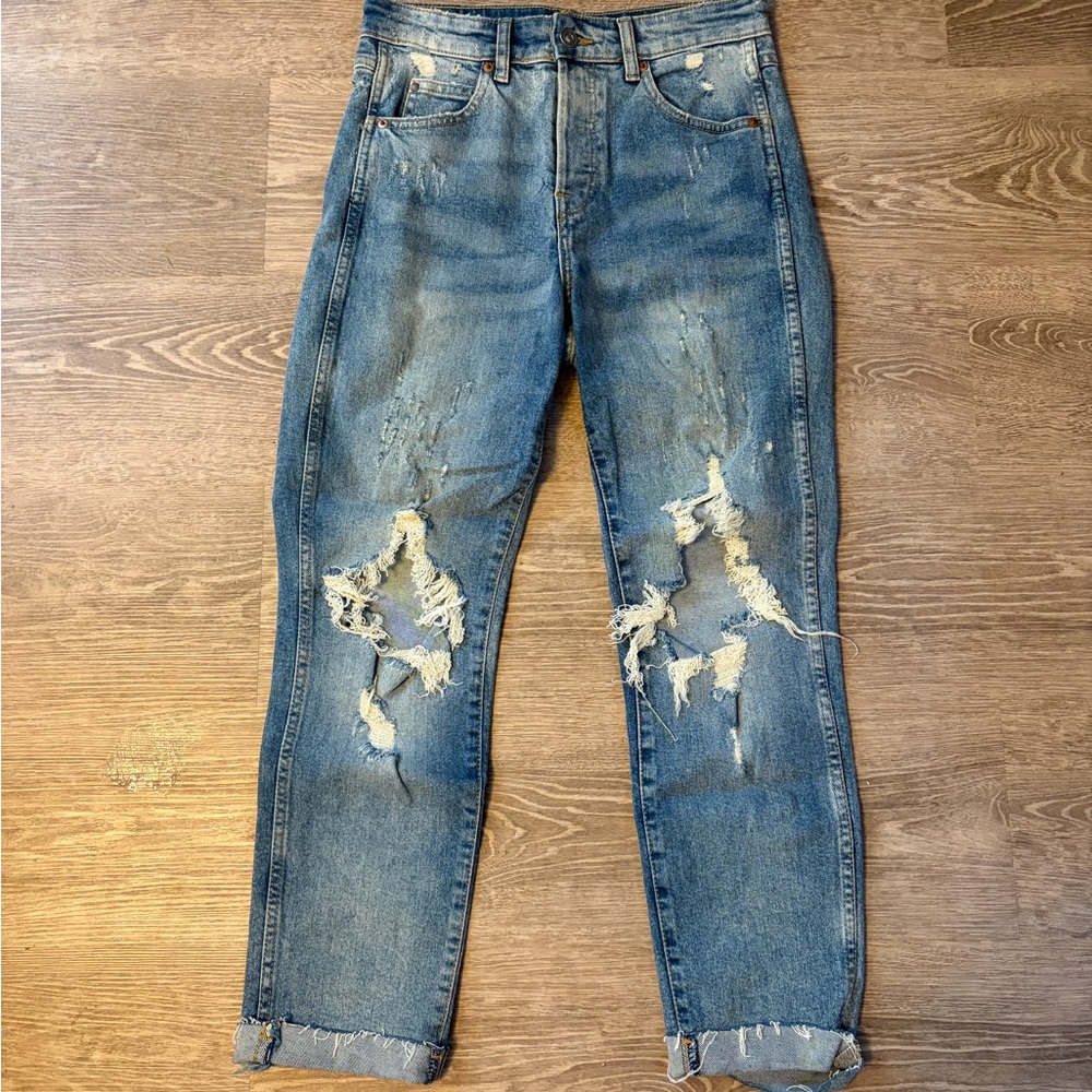 H&M Relaxed Fit Distressed Denim Jeans